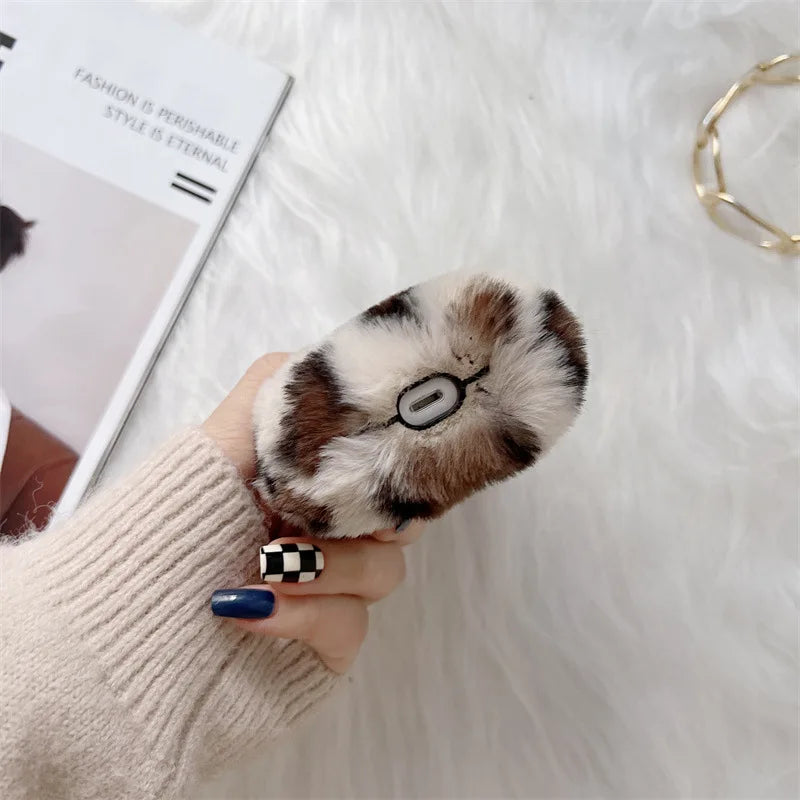 CowLost | cartoon-leopard-print-rabbit-ear-plush-earphone-case-for-airpods-1-4-pro-2 |10