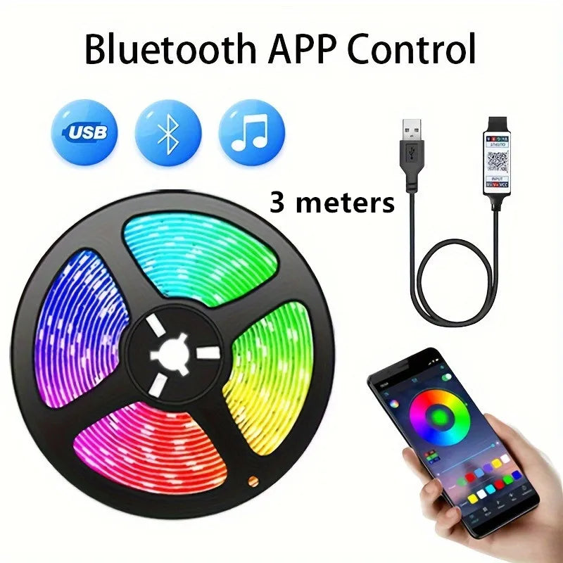 CowLost | light-ropes-strings-product_id-usb-rgb-led-strip-light-bluetooth-app-control-flexible-tv-background-party-decor |12