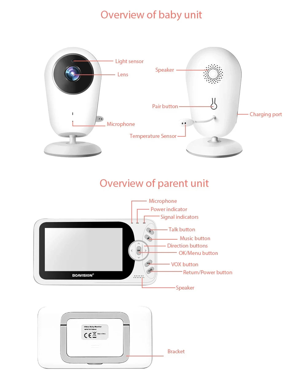 CowLost | 4-3-inch-wireless-video-baby-monitor-sitter-portable-baby-nanny-ir-led-night-vision-intercom-surveillance-security-camera-vb608 |16