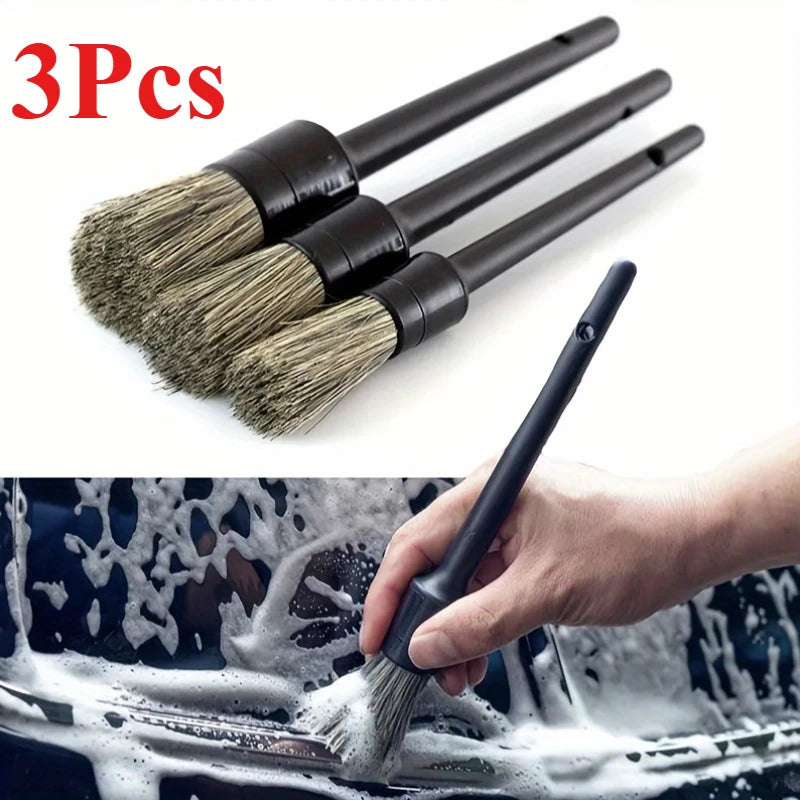 CowLost | vehicle-parts-accessories-3pcs-car-detailing-brush-set-for-tire-hub-air-outlet-interior-cleaning |1