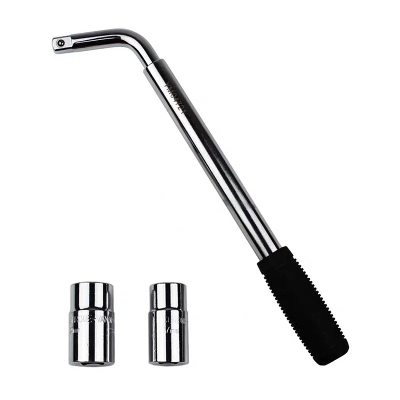 CowLost | extendable-lug-nut-wrench-with-chrome-vanadium-17-19-21-23mm-socket-for-easy-tire-repair-l-type-sockets-nut-kit-emergency-tools |7