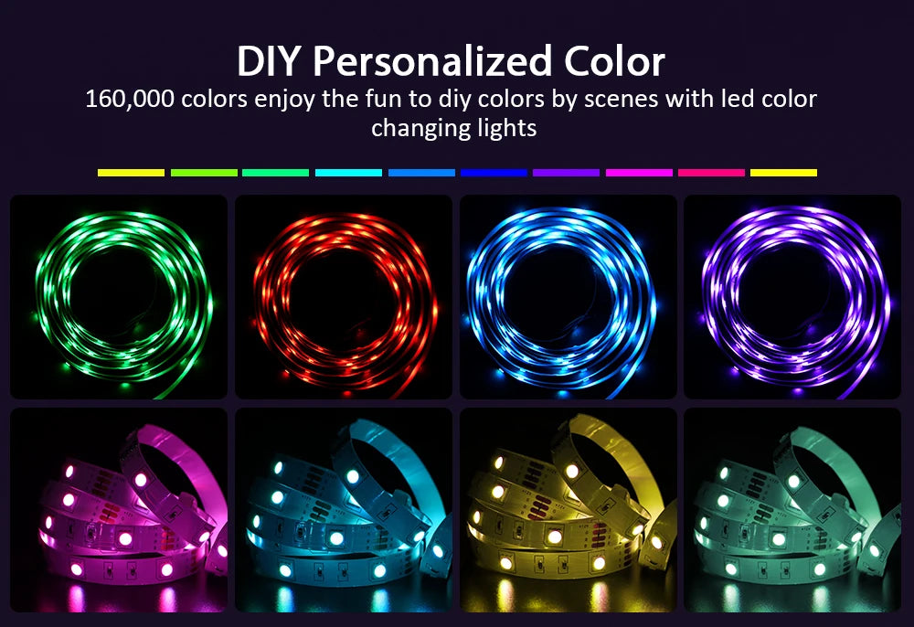 Mexllex RGB LED Strip Light 30M/20M/15M Flexible Tape DC 24V/12V APP & Remote Music Sync