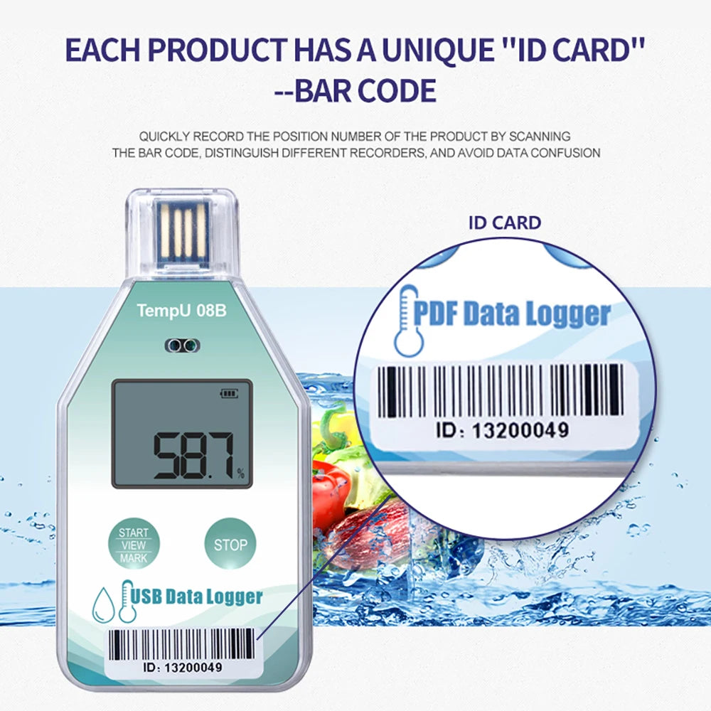TempU08B USB Temperature & Humidity Data Logger 32000 Sets for Warehouse Storage
