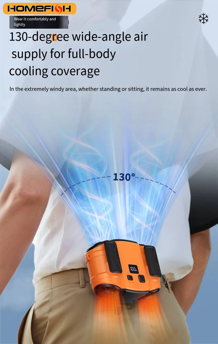 CowLost | product_id-portable-usb-rechargeable-mini-neck-fan-with-waist-clip-power-bank-led-light-for-outdoor-sports-and-camping |10