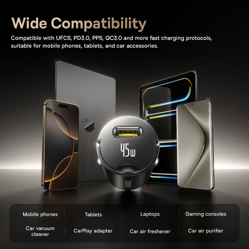 CowLost | baseus-45w-mini-car-charger-qc-pd-pps-ufcs-fast-charging |6