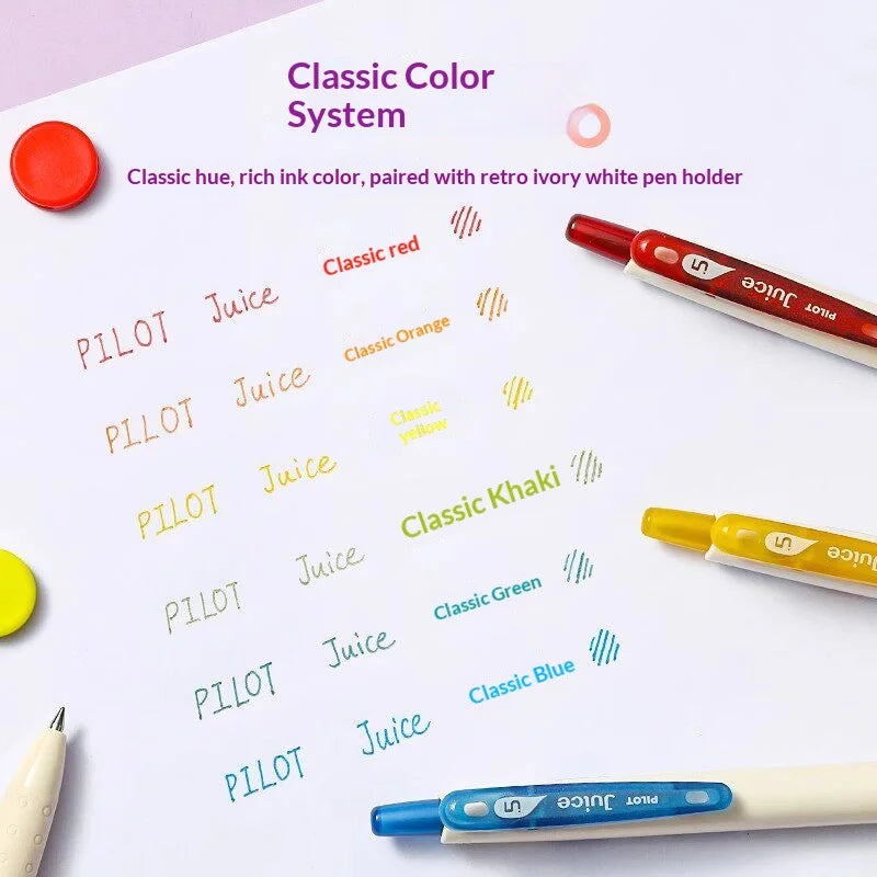 CowLost | product_id-pilot-juice-0-5mm-fine-gel-pens-soft-pastel-vintage-classics-clear-barrel-for-writing-illustration |3