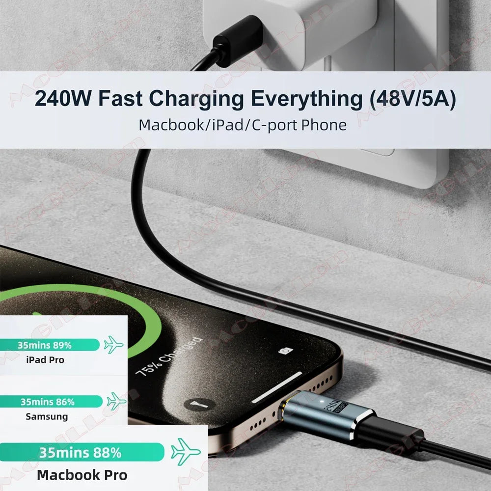 CowLost | product_id-usb4-type-c-magnetic-fast-charge-adapter-240w-pd-40gbps-8k-60hz-for-iphone-15-16-pro-max-macbook-samsung |10