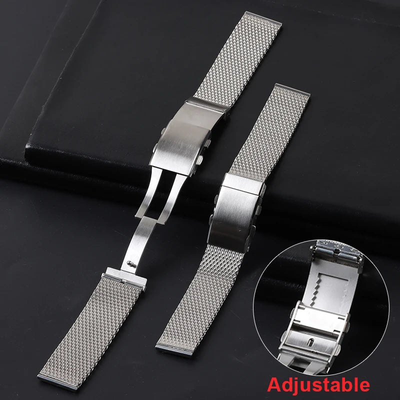 CowLost | 18mm-20mm-22mm-milanese-mesh-bracelet-for-big-wrist-extended-length-band-folding-buckle-men-luxury-stainless-steel-wristband |8