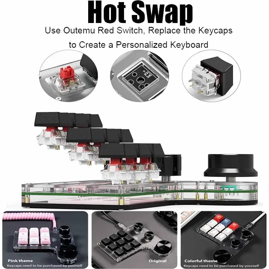 CowLost | product_id-bluetooth-mini-mechanical-macro-keyboard-12-keys-3-knobs-rgb-hot-swap-macropad |2