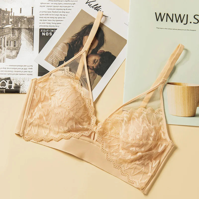 CowLost | product_id-wireless-push-up-lace-padded-bra-for-women-solid-color |13