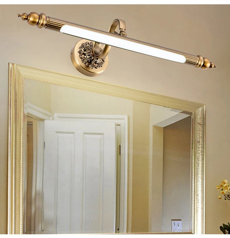 CowLost | product_id-bronze-mirror-led-wall-lamp-8w-51cm-antique-gold-for-bedroom-bathroom |9