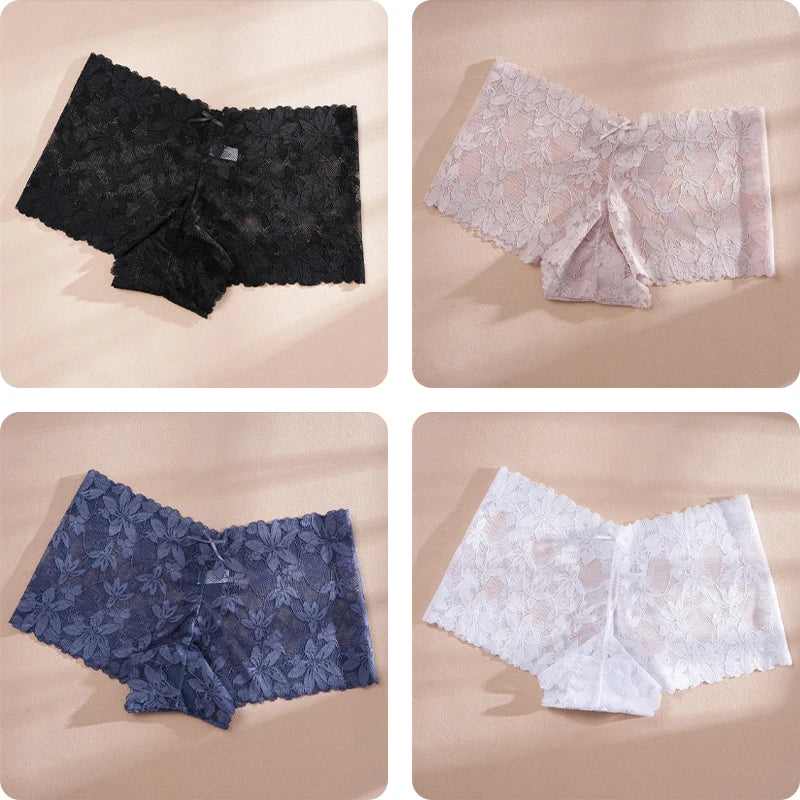 CowLost | activewear-pants-4pcs-womens-low-waist-lace-boyshorts-underwear |21