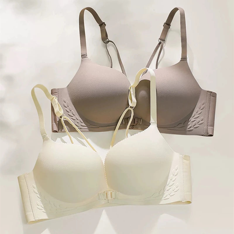CowLost | sexy-front-button-beautiful-back-bra-for-women-with-small-breasts-seamless-flat-chest-side-breasts-no-steel-ring-large-bra |4