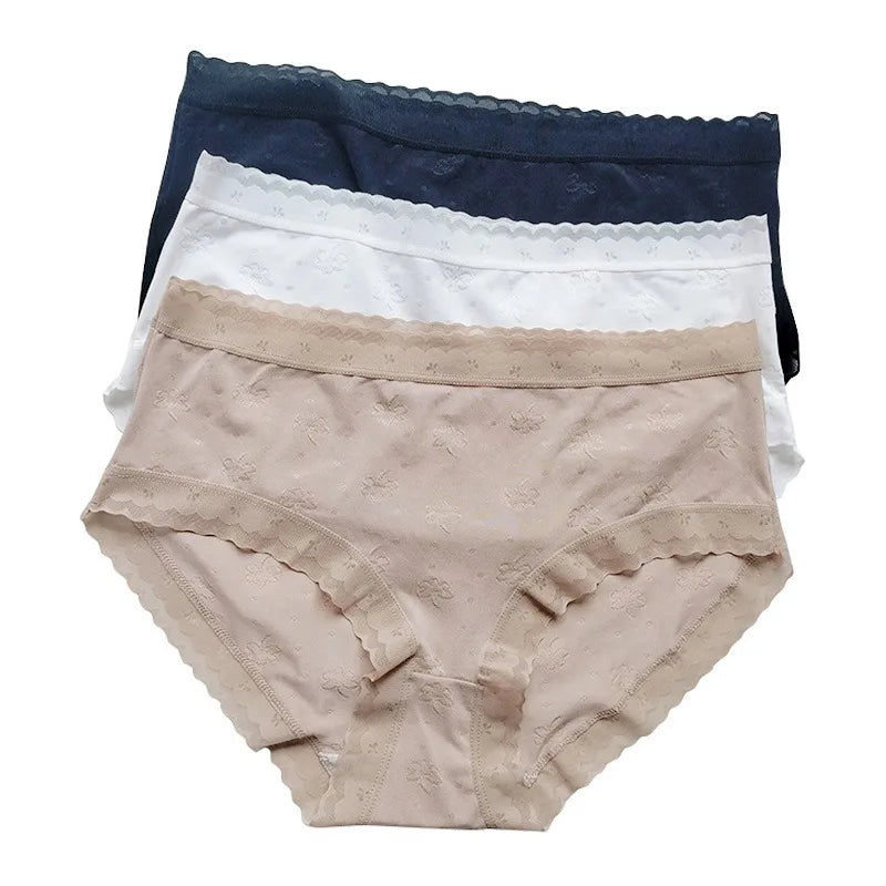 CowLost | 1pc-low-rise-briefs-women-panties-ice-silk-underwear-solid-color-breathable-panty-female-underpants-sexy-lingerie-m-xl |5