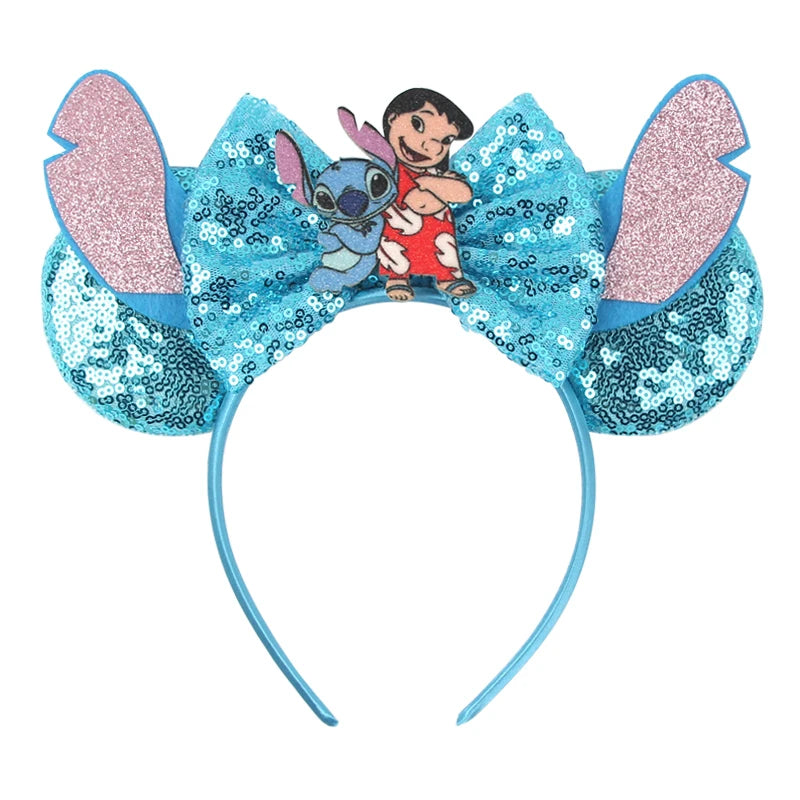 CowLost | cartoon-lilo-stitch-head-band-girls-sequins-bow-hairband |48