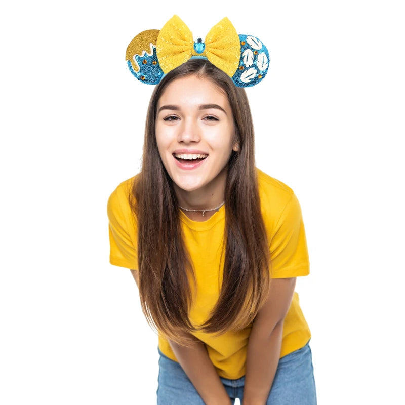 CowLost | cartoon-lilo-stitch-head-band-girls-sequins-bow-hairband |20