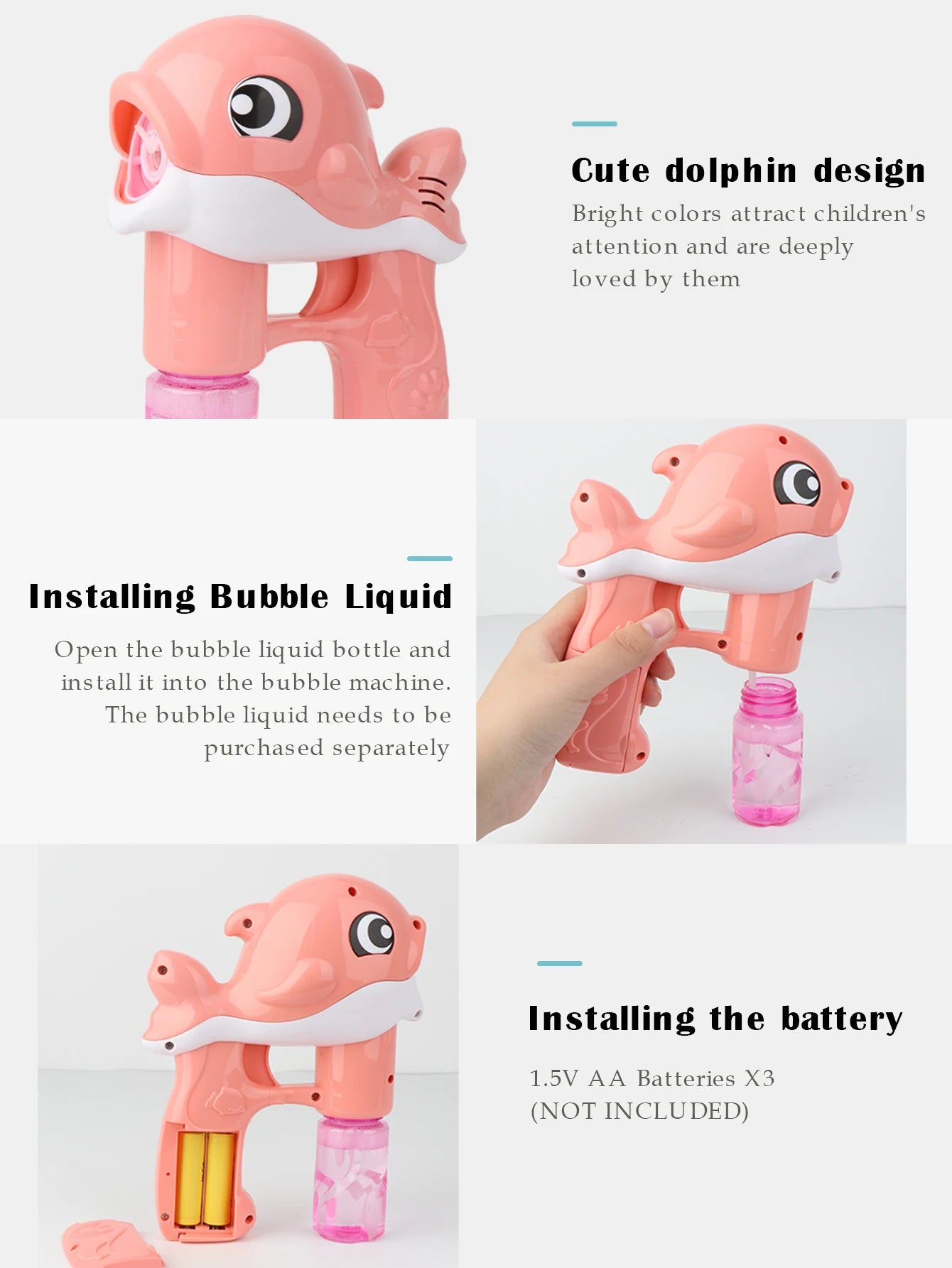 CowLost | product_id-dolphin-handheld-automatic-bubble-gun-toy-bubble-liquid-not-included |9