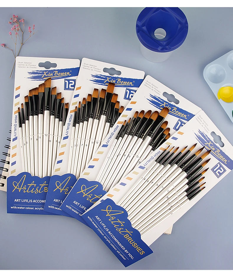 CowLost | 12-piece-nylon-bristle-brushes-set-for-beginners |17
