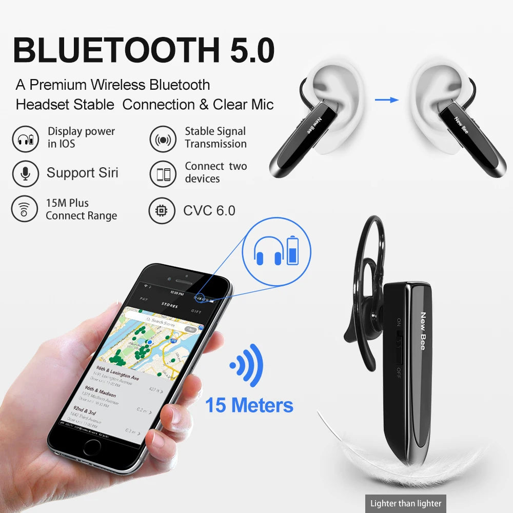 CowLost | mobile-phone-cases-new-bee-bluetooth-5-0-wireless-earphones-headset-with-microphone |3