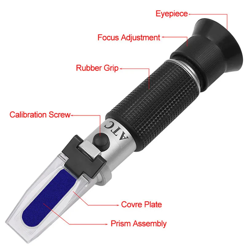 0-90% Brix Sugar Refractometer with ATC for Fruit Juice and Liquid Measurement