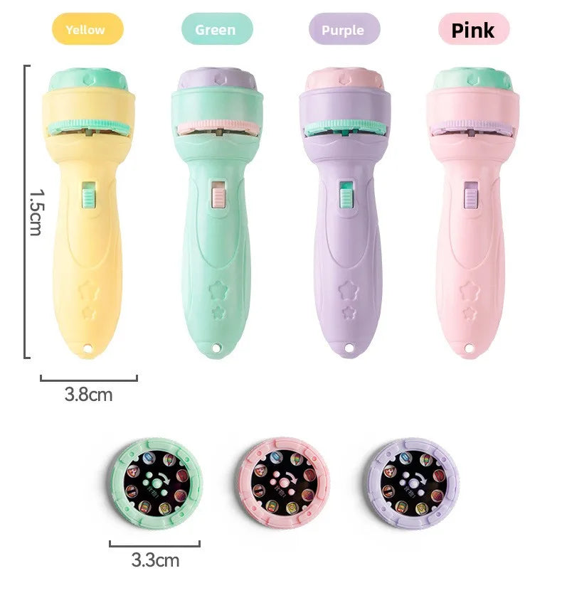 Christmas Cartoon Projection Flashlight Toy with 3-10 Cards for Kids Bedtime Stories