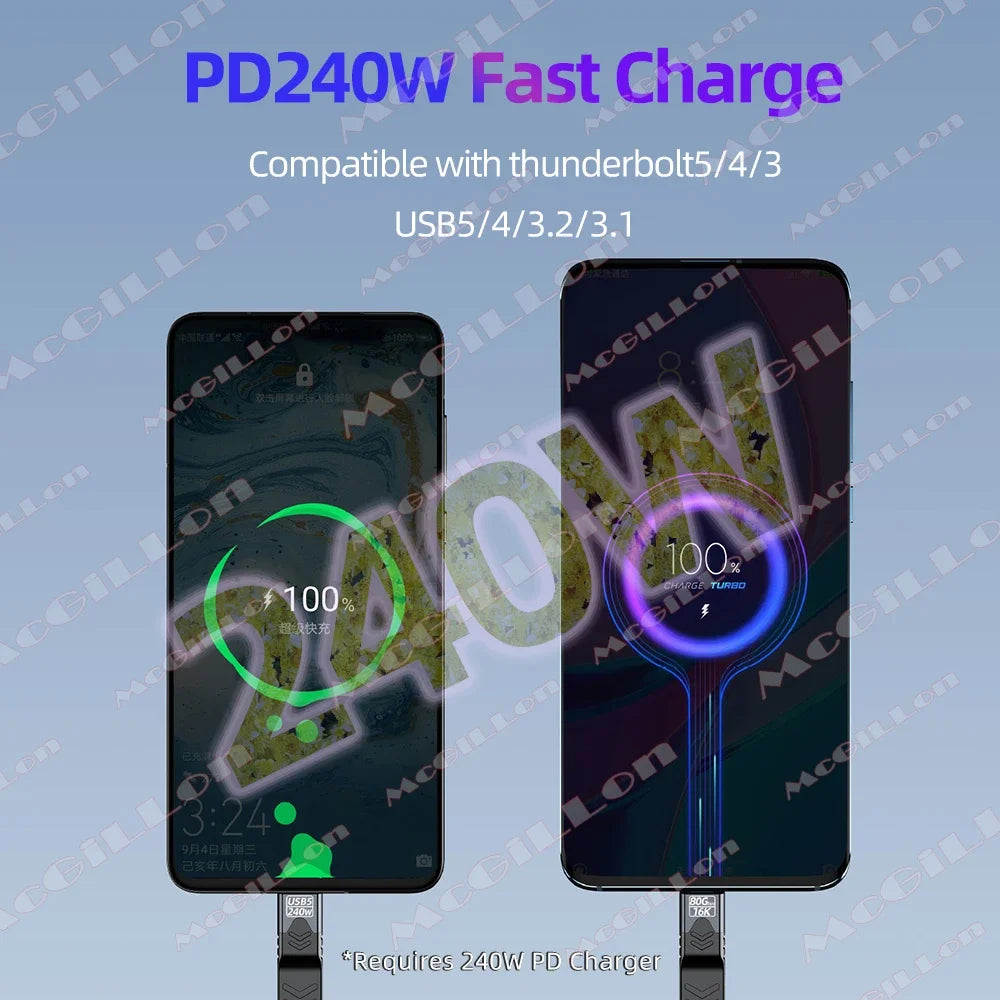 CowLost | product_id-usb5-usb-c-to-usb-c-data-cable-80gbps-240w-pd-short-for-thunderbolt-5-iphone-16-pro-max-ssd-laptop-power-bank |5