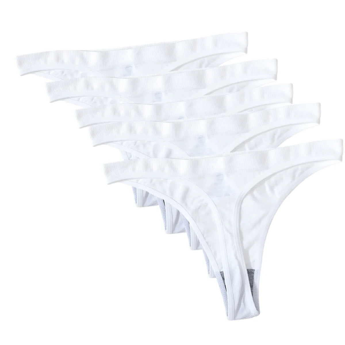 CowLost | product_id-5pcs-brazilian-high-waist-sports-thong-g-string-panties-women-m-xl-solid-t-back-underwear-set |32