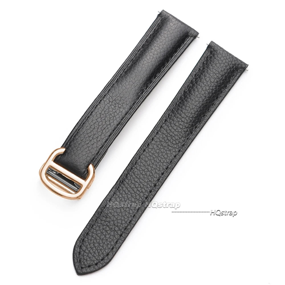 CowLost | product_id-leather-watch-strap-for-cartier-tank-16-22mm-lychee-textured-cowhide-with-folding-buckle-unisex |13