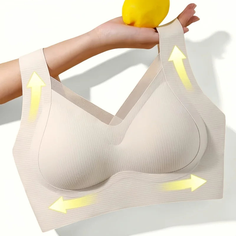 CowLost | women-seamless-push-up-bra-non-wire-bras-comfort-fitness-underwear-without-steel-ring-v-neck-bra-top-u-back-sexy-lingerie-m-xxl |1