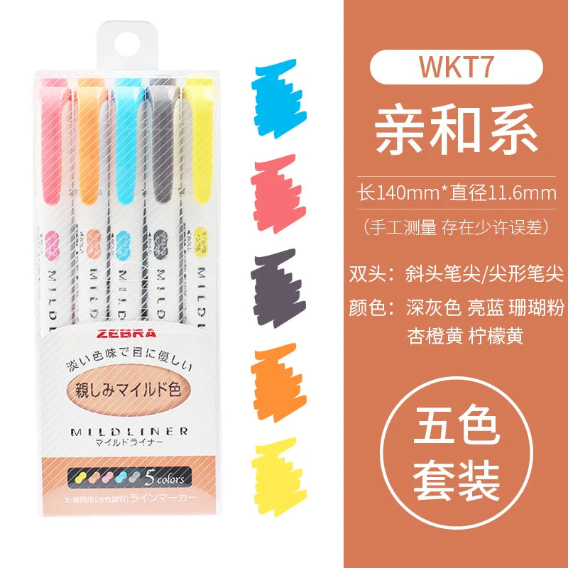 CowLost | product_id-zebra-5-10pcs-double-ended-twin-tip-highlighter-set-for-school-office |16