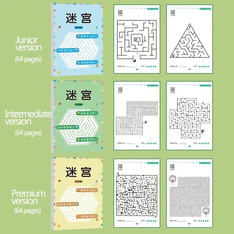 Kids Maze Game Book for Concentration and Intellectual Development Educational Toy Gift