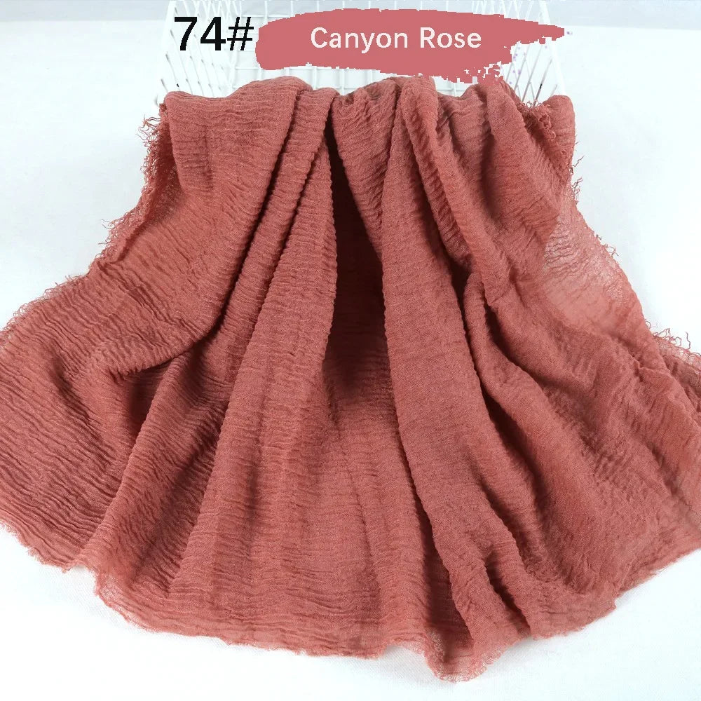 180X90CM Muslim Women Crinkle Hijab Soft Cotton Scarf