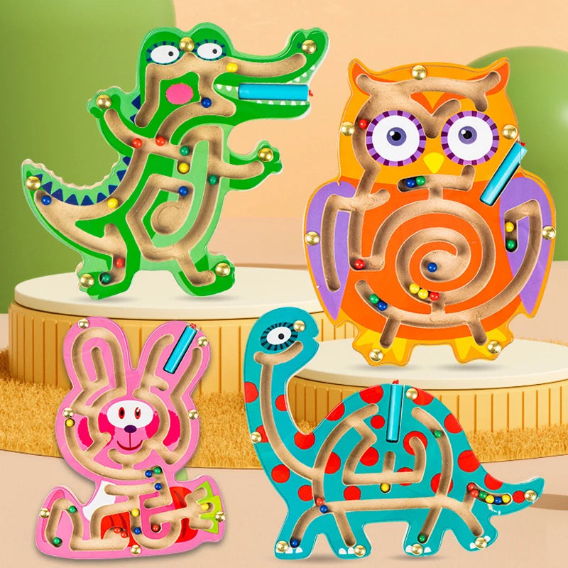 CowLost | fencing-barriers-childrens-wooden-magnetic-track-maze-balance-board-toy |1