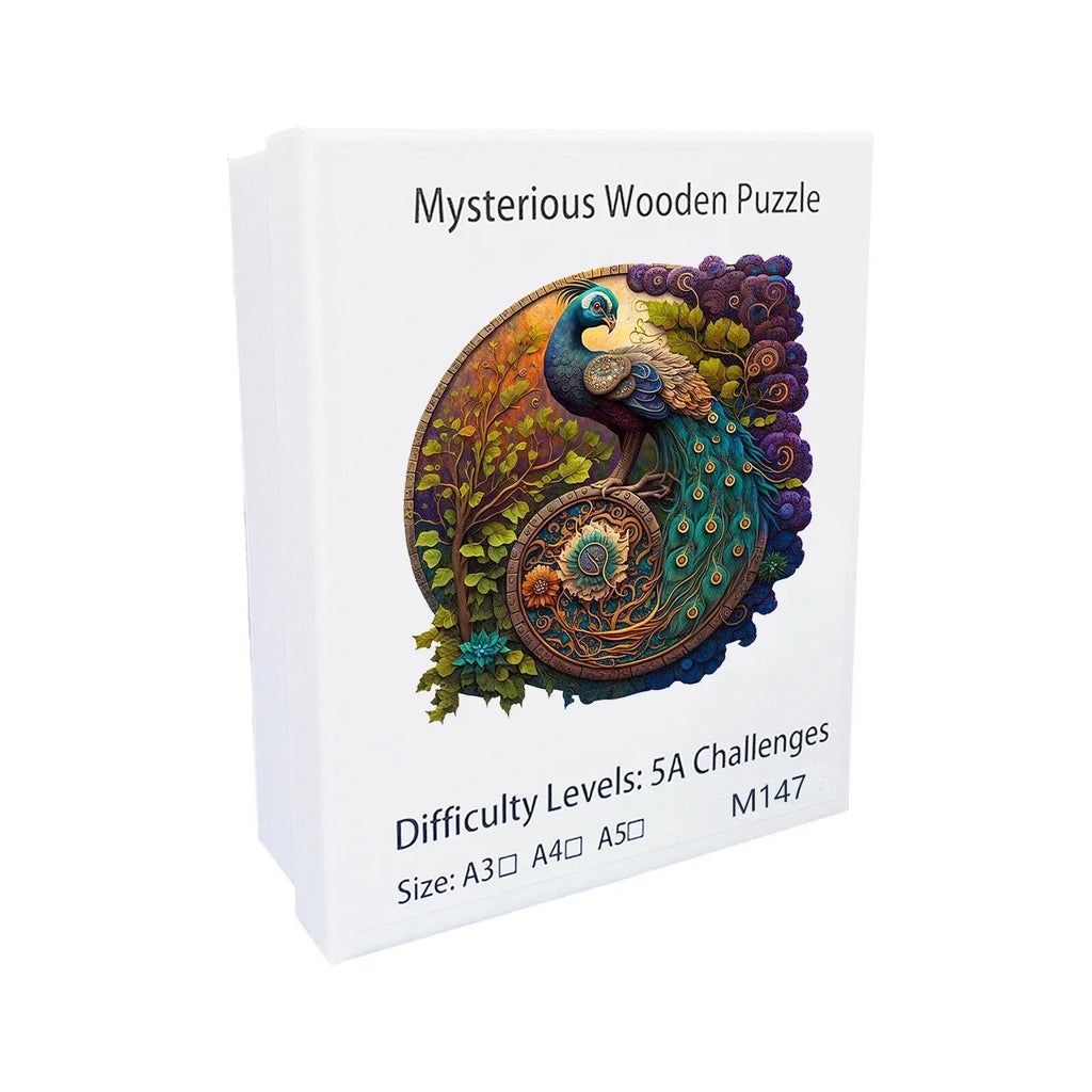 CowLost | product_id-round-peacock-wooden-animal-jigsaw-puzzle-gift-for-adults |6