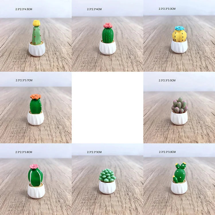 CowLost | 4pcs-resin-simulation-cactus-car-decoration-mini-succulent-decoration-home-office-desktop-computer-crafts-couple-small-gifts-toy |15