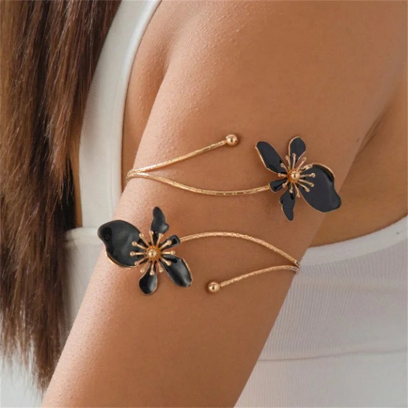 CowLost | vintage-elegant-flower-open-armband-cuff-bracelet-for-women |12