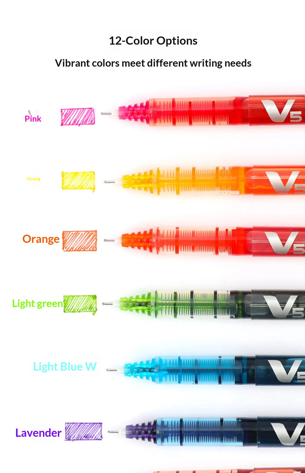 CowLost | product_id-pilot-bx-v5-12-color-0-5mm-rollerball-pens-anti-leak-smooth-ink-for-journaling-art-projects |16