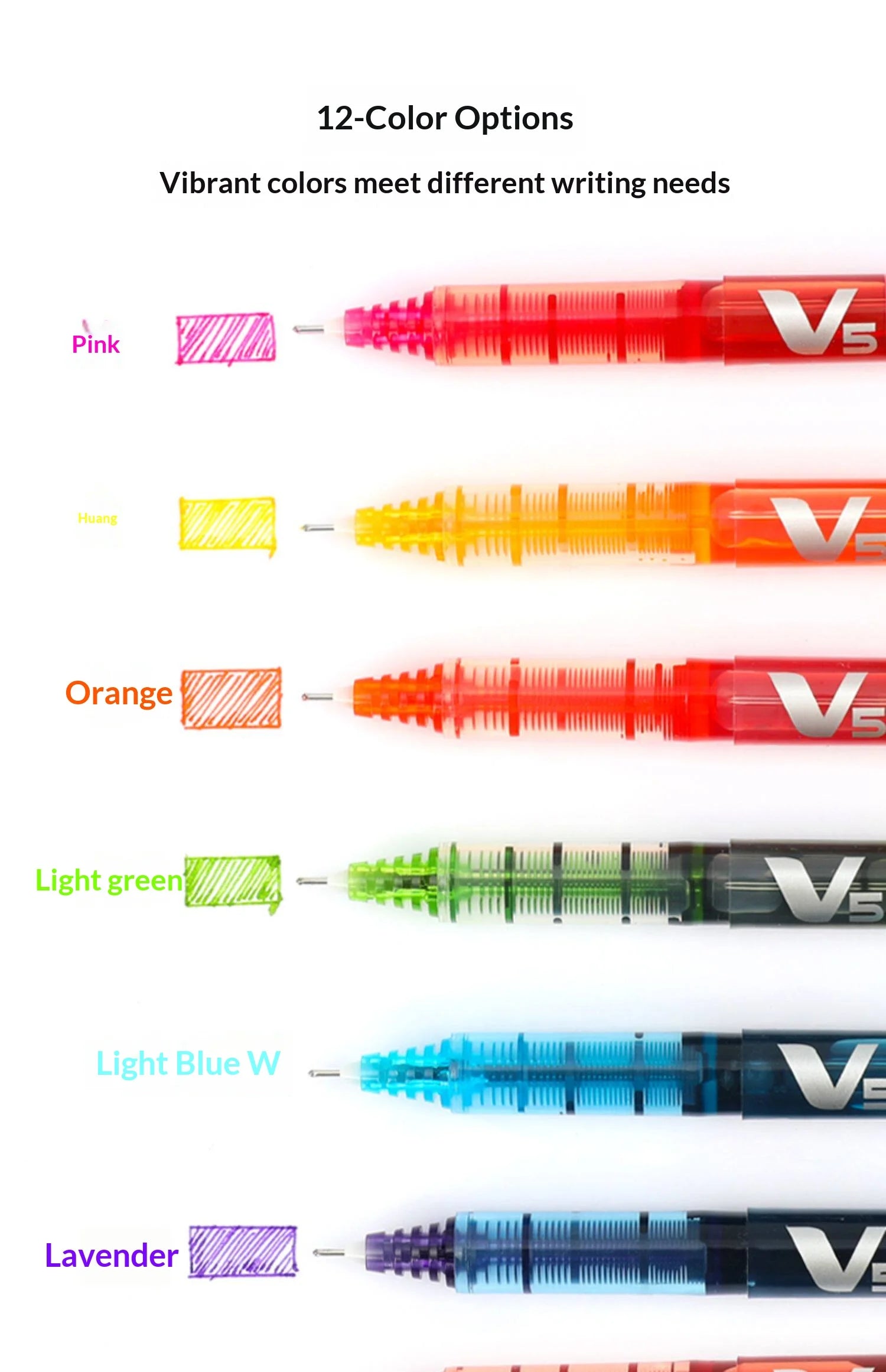 CowLost | product_id-pilot-bx-v5-12-color-0-5mm-rollerball-pens-anti-leak-smooth-ink-for-journaling-art-projects |16