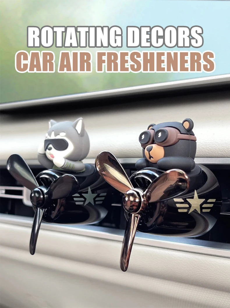 CowLost | product_id-rotating-pilot-bear-car-air-freshener-vent-clip-ocean-scent-diffuser |7