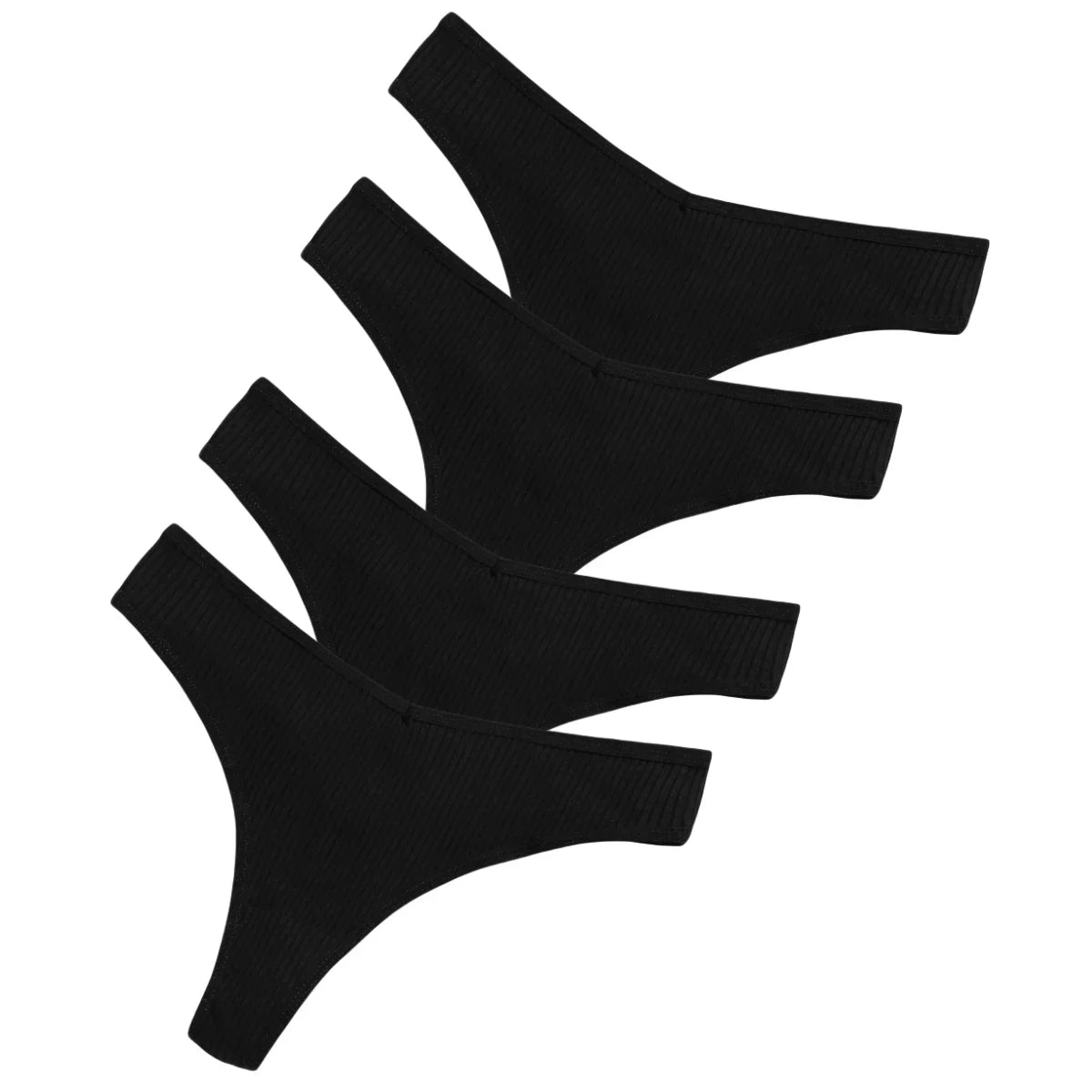 CowLost | product_id-4pcs-women-cotton-low-rise-solid-color-v-waist-g-string-thongs-m-xxl |29