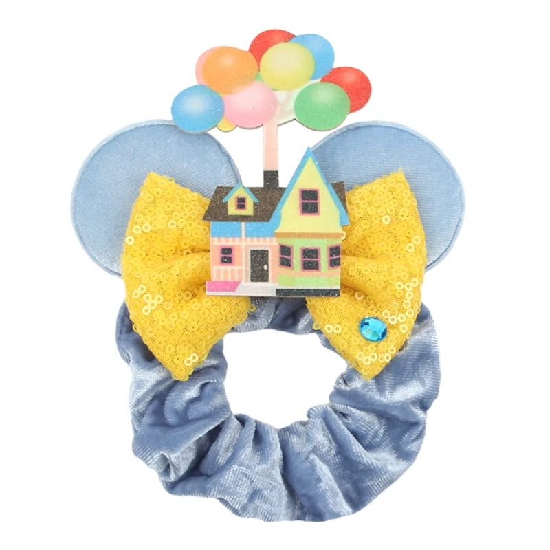 CowLost | cute-disney-castle-fireworks-balloons-hair-scrunchies-velvet-hairband-for-girls |18