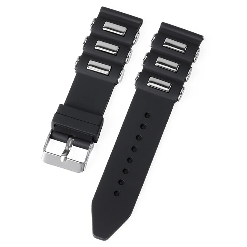 CowLost | product_id-waterproof-silicone-watchband-22-24-26mm-black-metal-buckle-replacement-strap-for-seiko-huawei |1