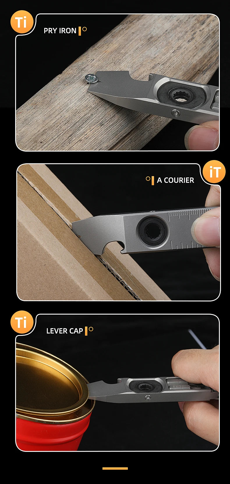 CowLost | tools-tc4-titanium-alloy-crowbar-edc-tool-set-with-screwdriver-wrench-and-eternal-pen-for-outdoor-camping-gift |21