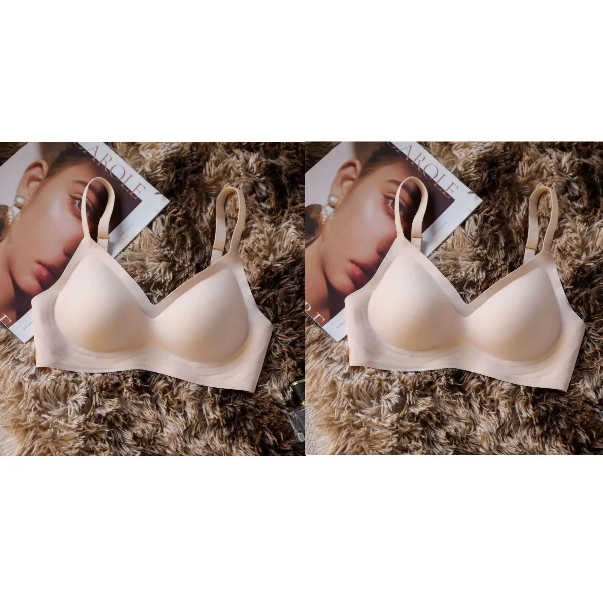 CowLost | product_id-2pcs-womens-seamless-padded-wireless-bras-with-adjustable-straps-back-closure |18