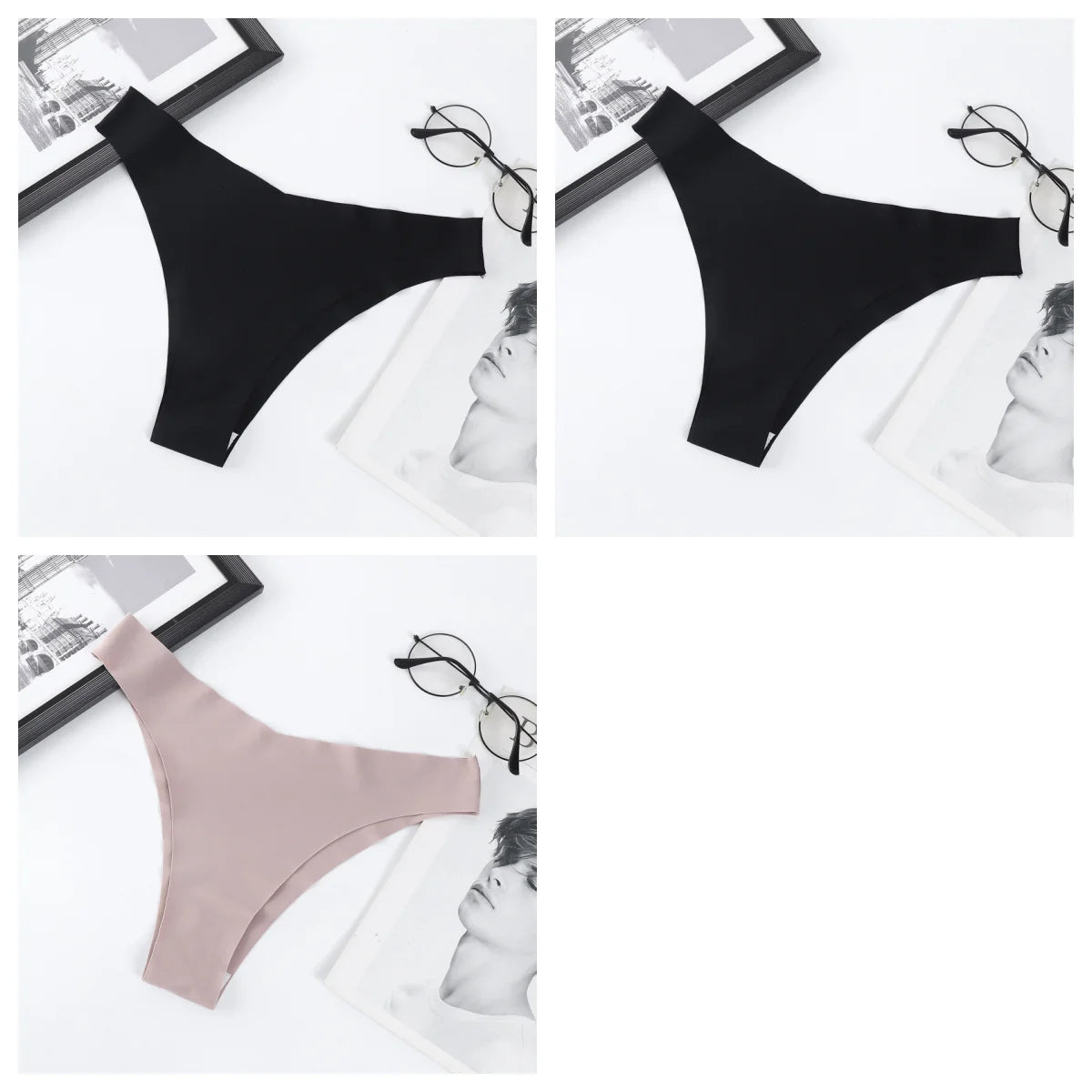 CowLost | product_id-3pcs-women-ice-silk-seamless-low-rise-v-waist-quick-dry-briefs-s-l |27