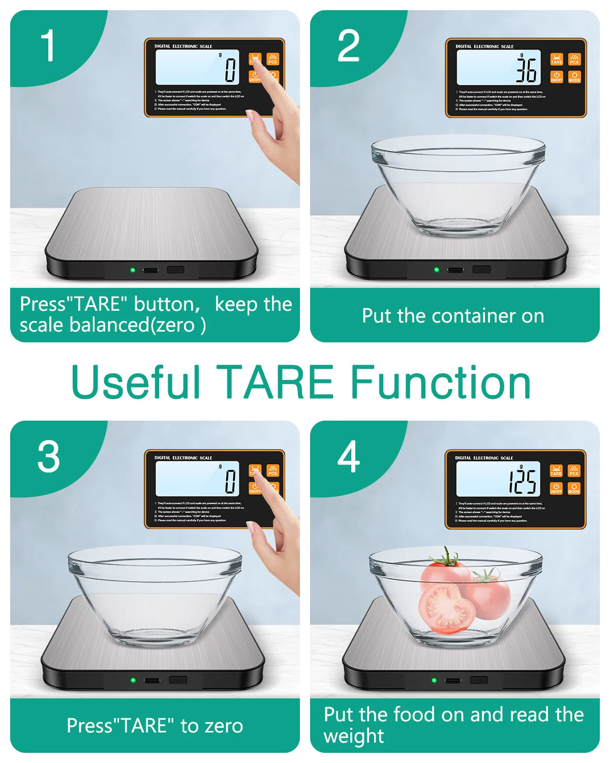 15KG Wireless Magnetic Digital Kitchen Scale with Remote LCD Display for Baking and Cooking