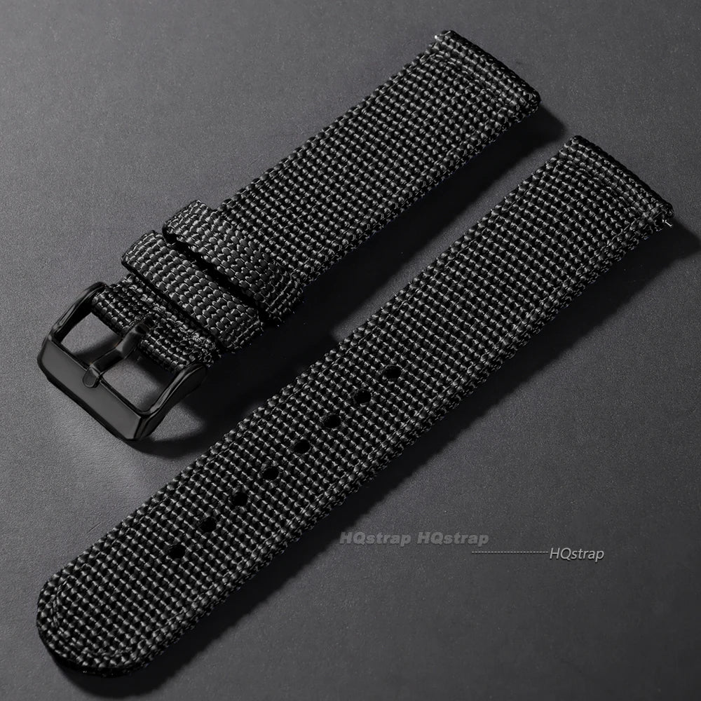 Woven Nylon Quick Release Watch Strap 18-24mm for Seiko Huawei Canvas Fabric Band