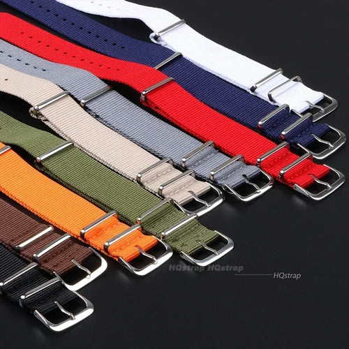 CowLost | 16mm-18mm-20mm-22mm-nylon-army-sports-band-nylon-fabric-belt-accessories-belt-buckle-bands-black-watch-strap-for-omega-for-seiko |2