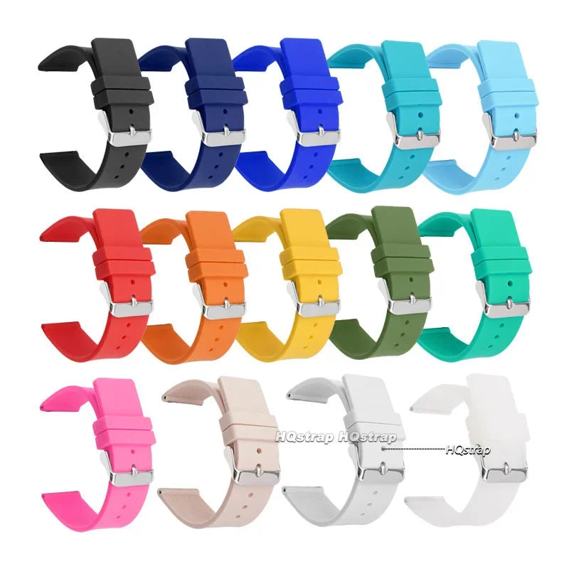 Silicone Watch Strap 12-24mm Soft Rubber Replacement Band for Seiko Rolex Sport