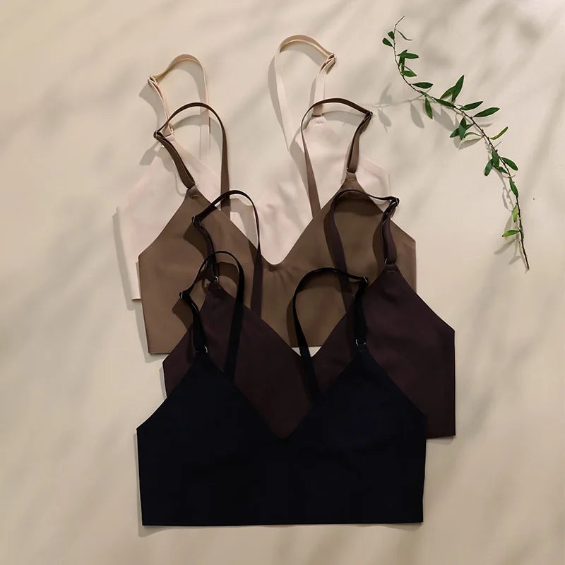 CowLost | product_id-seamless-wireless-v-neck-bra-low-waist-thong-set-for-women |2